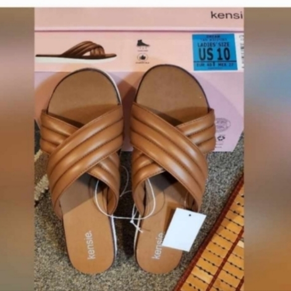 Kensie Shoes - KensieKensie Womens' Dream Cross Band Comfortable & Cushioned tan